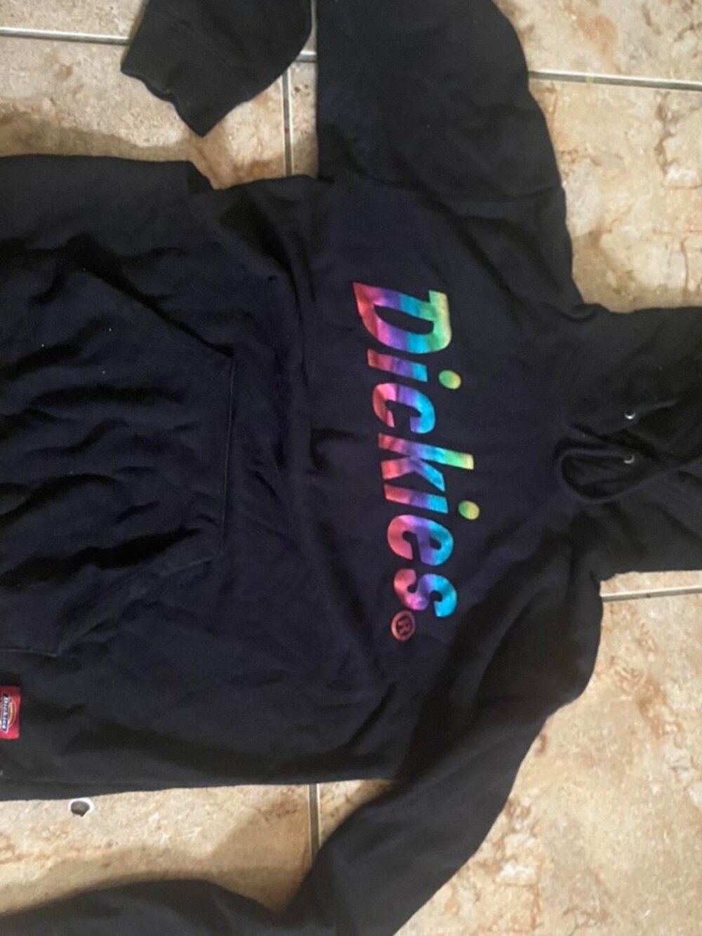 Dickies black hoodie with rainbow logo Size M #skater #hoodie #sweatshirt